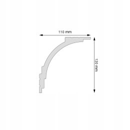 Listwa do maskowania karnisza LK-06 Creativa wysokość 12cm sufitowa