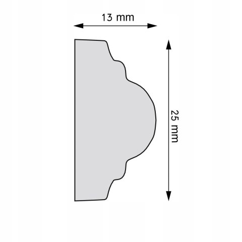 Listwa naścienna gładka Creativa LPC-42 wysokość 2.5cm