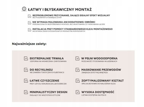 Listwa przypodłogowa PF100C Cappuccino długość 2.4m Durofit wysokość 10cm