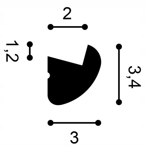 Listwa przysufitowa oświetleniowa CX188 Orac Decor wysokość 3.4cm