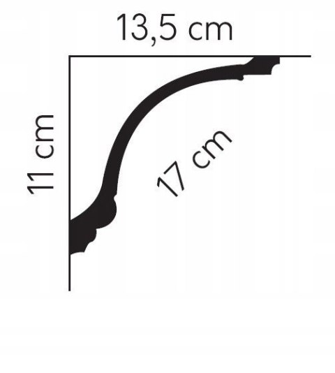 Listwa sufitowa ozdobna ornamentowa wysokość 13,5cm Mardom Decor MDA040
