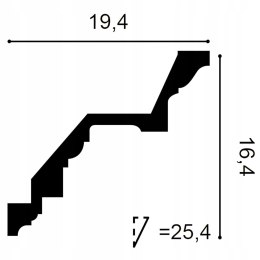 Listwa sufitowa ozdobna ząbkowana dekoracja C422 Orac Decor wysokość 16.4cm