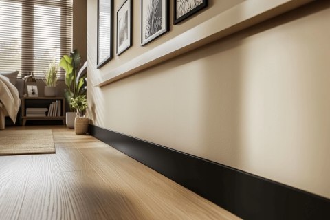 PF060B listwa przypodłogowa wysokość 6cm czarna RAL9004 długość 240 cm