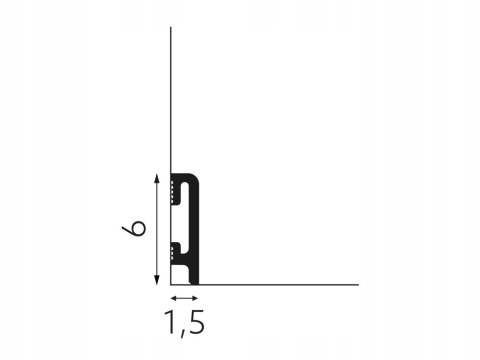 PF060B listwa przypodłogowa wysokość 6cm czarna RAL9004 długość 240 cm