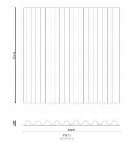 Panel ścienny dekoracyjny 3d Trevi Puresense 60x60cm Creativa Murso