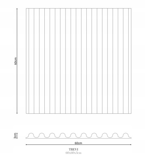 Panel ścienny dekoracyjny 3d Trevi Puresense 60x60cm Creativa Murso