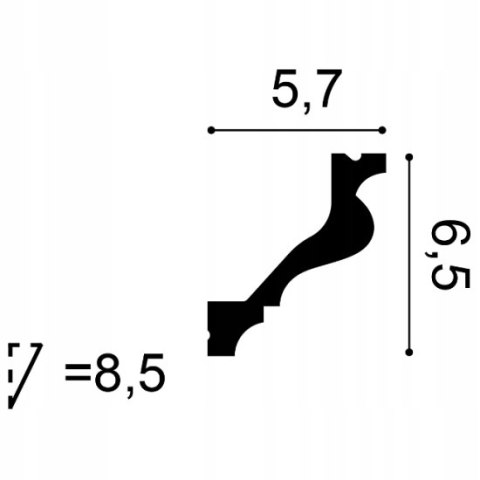 C200 Orac Decor wysokość 6.5cm listwa gzymsowa sztukateria sufitowa