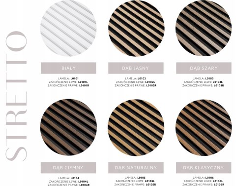 Lewe zakończenie lameli Dąb Ciemny L0104L Mardom Decor długość 2.7m