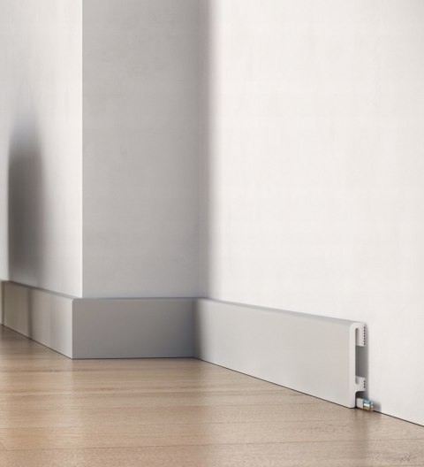 Listwa przypodłogowa szara Premium Floor DuroFit PF100G RAL7047 wysoka 10cm