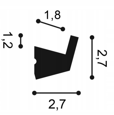 Listwa przysufitowa oświetleniowa CX189 Orac Decor wysokość 2.7cm