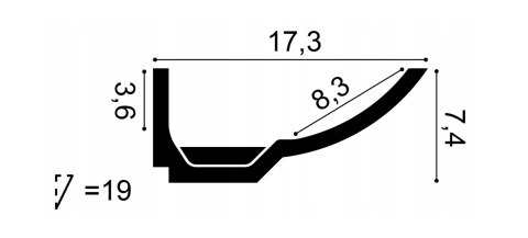 Listwa przysufitowa oświetleniowa C351 Orac Decor Boat LED wysokość 7.4cm