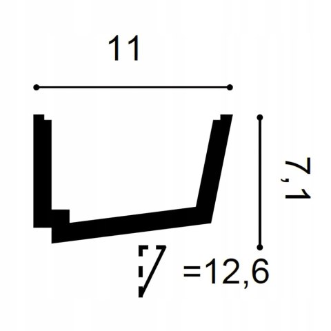 Listwa przysufitowa oświetleniowa C357 Orac Decor Straight wysokość 7.1cm
