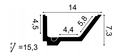 Listwa przysufitowa oświetleniowa C358 Orac Decor Rail LED wysokość 7.3cm
