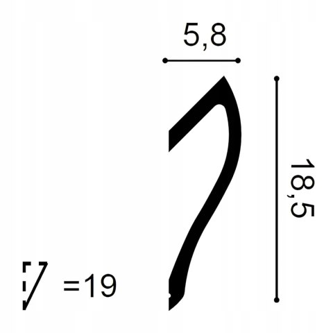 Listwa przysufitowa oświetleniowa C371 Orac Decor Shade LED wysokość 18.5cm