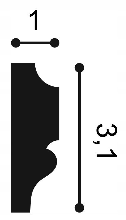 Listwa ścienna PX116 klasyczna elegancka Orac Decor wysokość 3.1cm