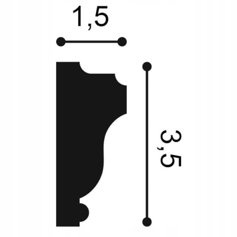 Listwa ścienna PX117 klasyczna elegancka Orac Decor wysokość 3.5cm