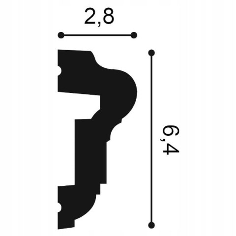 Listwa ścienna P6020 Orac Decor wysokość 6.4cm sztukateria ornamentowa