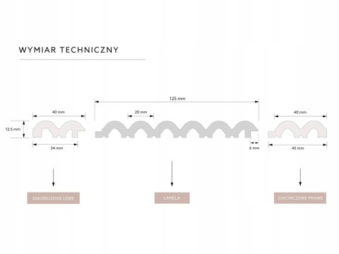 Mardom Decor L0401R 270cm lamel ścienny Sereno prawe zakończenie