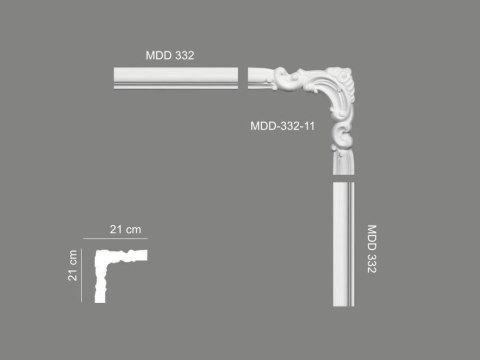 Narożnik MDD332-11 Mardom Decor pasujący do listwy ściennej MD332
