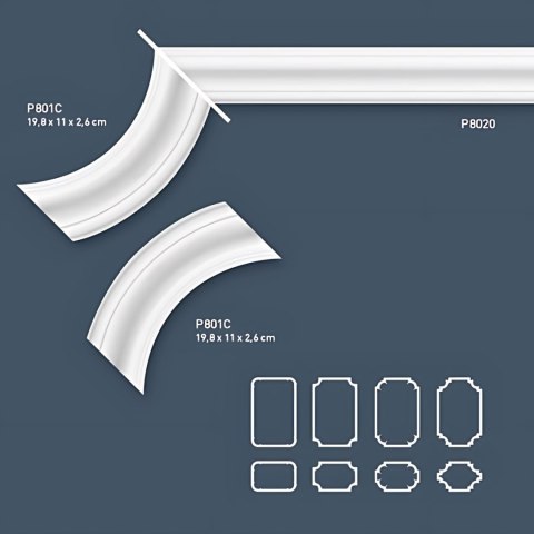 Narożnik P801C Orac Decor pasuje do listwa naścienna P8020 sztukateria