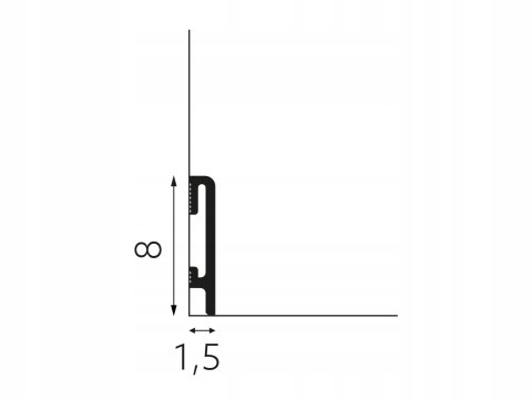 PF080C kolor cappuccino listwa przypodłogowa 8x1.5x240cm polimer HD Durofit