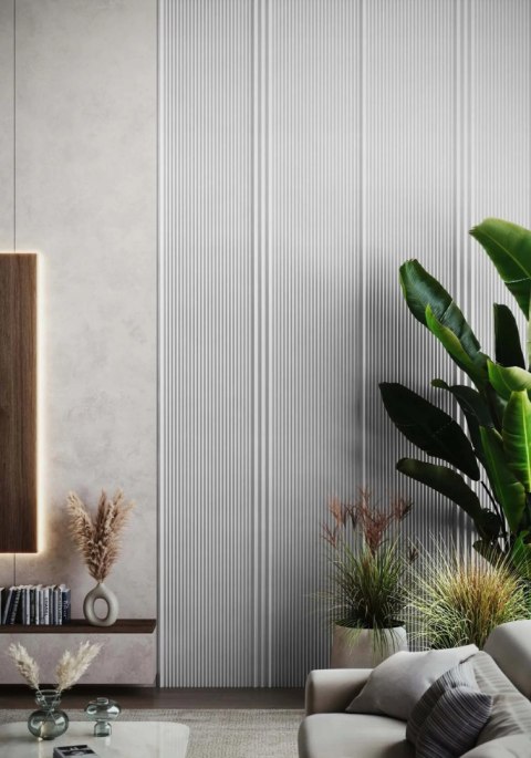 Panel ścienny 3D WP003TP kolor RAL9003 VIVID Mardom Decor 200cm ryflowane