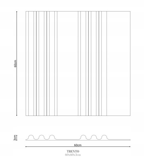 Panel ścienny dekoracyjny Trento 3d Puresense 60x60cm Murso Creativa