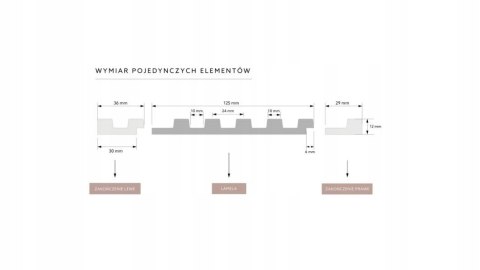 Prawe zakończenie lameli Dąb Ciemny L0104R Mardom Decor długość 2.7m