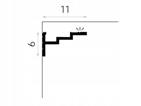 QL025 listwa sufitowa oświetleniowa LED karniszowa wysokość 11cm Mardom
