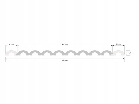 WP001P malowany na biało RAL9003 panel 3D Duna Mardom Decor ryflowany 270cm