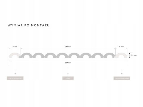WP001P malowany na biało RAL9003 panel 3D Duna Mardom Decor ryflowany 270cm