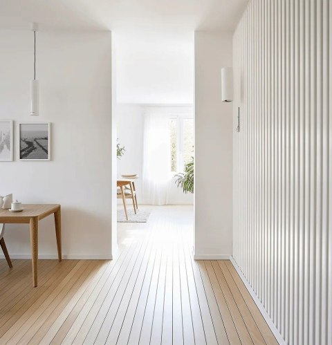 WP001P malowany na biało RAL9003 panel 3D Duna Mardom Decor ryflowany 270cm