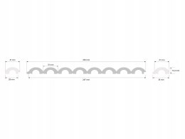 WP001RP Mardom DUNA prawe zakończenie RAL9003 panela ściennego 3D 270cm