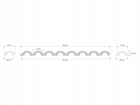 WP001T Duna panel ścienny 3d ryflowany długość 200cm Mardom Decor