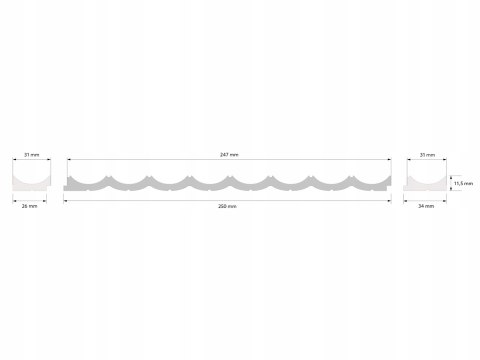 WP002LP Lewe zakończenie Mardom Decor panela ściennego Lumio długość 270cm