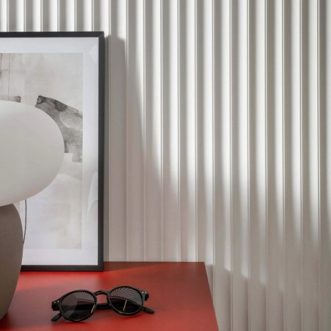 WP002P LUMIO kolor biały Mardom Decor panele ścienne 3D 270cm ryflowane