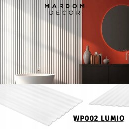 WP002TP LUMIO kolor biały Mardom Decor panele ścienne 3D 200cm ryflowane