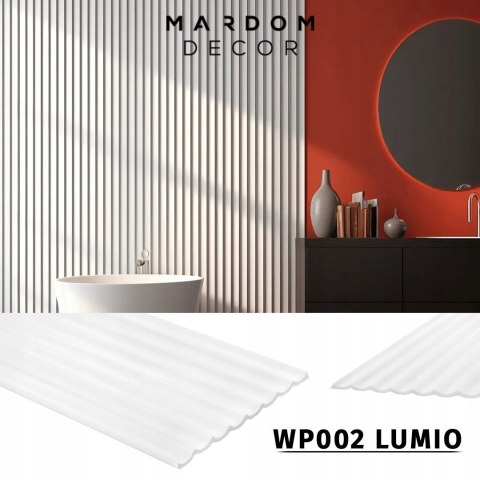 WP002TP LUMIO kolor biały Mardom Decor panele ścienne 3D 200cm ryflowane