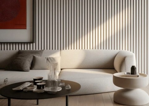 WP002TP LUMIO kolor biały Mardom Decor panele ścienne 3D 200cm ryflowane