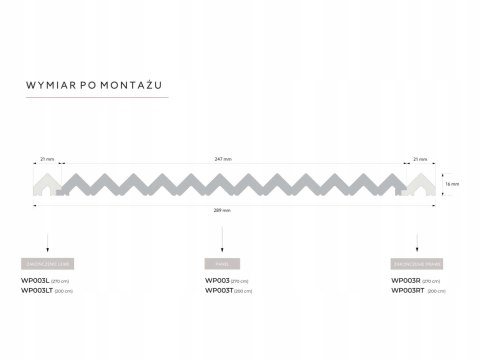 WP003T VIVID panel ścienny ryflowany wodoodporny długość 200cm Mardom