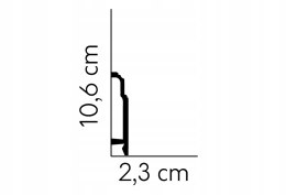 Listwa przypodłogowa MARDOM DECOR MD363P H-10.6cm - RAL9003