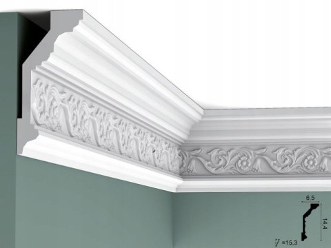 Listwa przysufitowa Orac Decor C303 zdobienie w kształcie kwiatów i liści