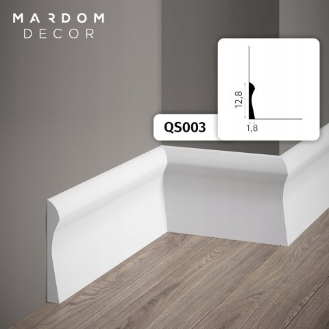 QS003P Mardom decor 12.8cm listwa przypodłogowa kolor biały Ral9003 cokół