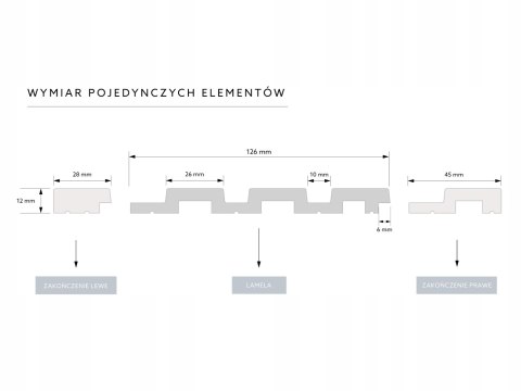 Lamela L0201 Mardom Decor dekoracyjne białe ścienne Medio 2.70m