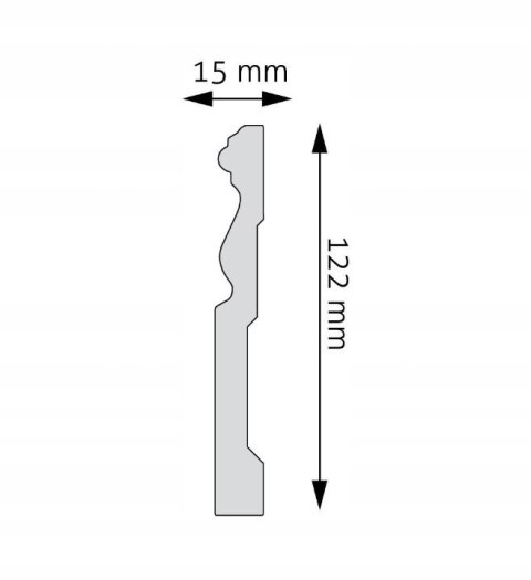Listwa przypodłogowa LPC-09 Creativa wymiary 122x12x2440mm cokół