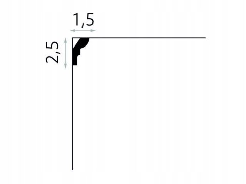 Listwa przysufitowa MDB180 WYSOKOŚĆ H-2.5 cm MARDOM DECOR