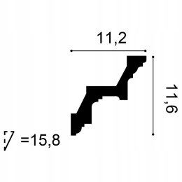 Listwa sufitowa C211F Flex Orac Decor wysokość 11.6cm gzymsowa