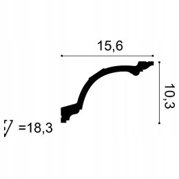 Listwa sufitowa C217F FLEX ORAC DECOR wysokość 10.3cm