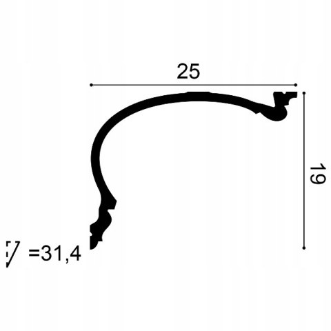 Listwa sufitowa C343 XL ORAC DECOR wysokość 19.0cm
