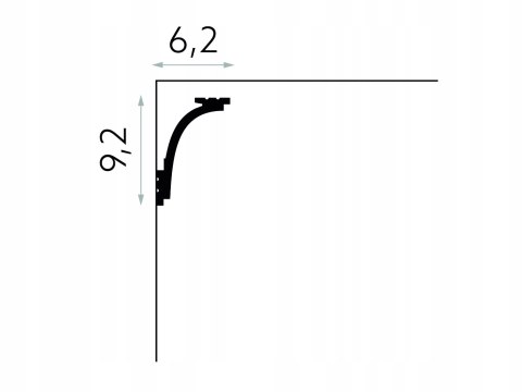 Listwa sufitowa MD111 led wysokość 9.2cm Mardom Gzyms karniszowa maskownica